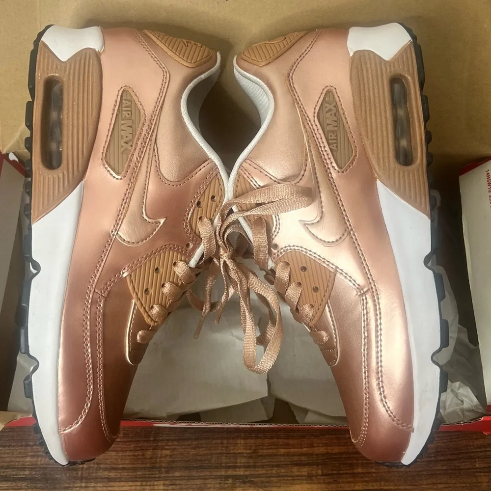 Nike Women's Metallic Copper Rose Gold Air Max Sneaker